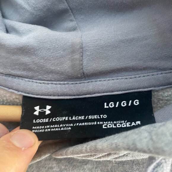 Under Armour Freedom USA Loose Fit Pullover Hoodie Sweatshirt Large Gray - Picture 3 of 5